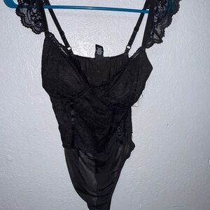 Elegant Black Lace Bodysuit